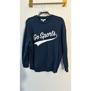 Favorite Daughter small  Navy Blue Graphic Crewneck Sweatshirt